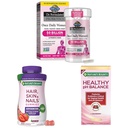 Jardin de la vie & Nature's Bounty Femmes de bien-être Valentine- Bundle de jour- Soutien de santé digestif et vaginal, cheveux, peau et ongles Gommies de pectines avec biotine, probiotiques vaginaux avec canneberge, 30-200ct