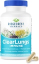 RidgeCrest Herbals ClearLungs Immune, supplément de soutien pulmonaire avec Mullein, Elderberry, zinc, vitamine C, vitamine A, feuille d'olive (60 capsules, 30 portions)