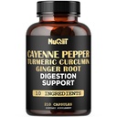 Supplément de poivre de Cayenne avec racine curcumine curcumine, racine de gingembre, écorce de cannelle de Ceylan et plus - Système immunitaire, articulation santé et soutien de santé digestif - 210 capsules