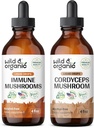 Teinture de champignons immunes sauvages et organiques 4 fl oz & Cordyceps Teinture 4 fl oz