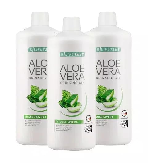 LR Lifetakt Aloe Vera Gel de boisson Intense Sivera Soins de santé Femmes Hommes Buvez tous les jours Traitement naturel Ensemble de 3-1000 ml./33.3 fl.oz