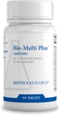 Recherche en biotique Bio Multi Plus Sans fer Multivitamine, Minéraux chélatés, Sans fer, Vitamines solubles de gras émulsifiées, Très antioxydants, SOD, Catalase 90 Comprimés