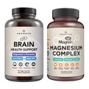 AMANDEAN Premium Cerveau & Magnésium Bundle: Magnésium à haute absorption L-Thréonate, Glycinate & Malate, Lion biologique USA-Grown Mane 6:1 Extrait, et Alpha-GPC. Soutient la santé cognitive, la concentration et le sommeil