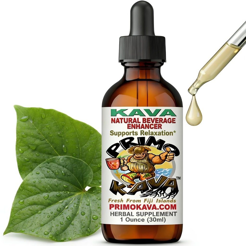 Gouttes de kava Extrait de kava soluble dans l'eau Enhancer concentré de boisson de teinture de Kava authentique de Fidji, 40mg Kavalactones