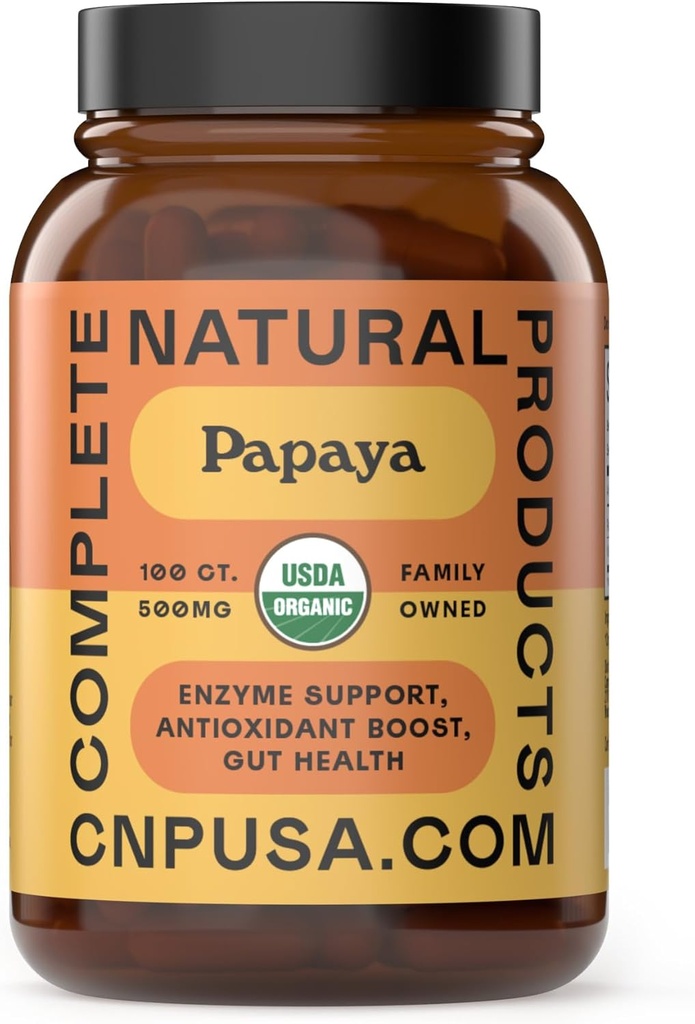 Produits naturels complets Enzymes de papaye biologique 100 Capsules et enzymes digestives 100 Capsules Bundle