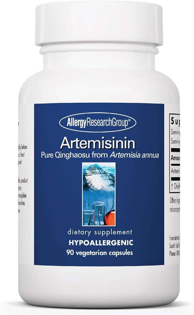Allergy Research Group Artemisinin Supplement - Pure Sweet Wormwood Extract Artemisinin Capsules for Adults, Natural Immune Support with 200 mg, Digestive Health Support - 90 Vegetarian Capsules
