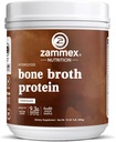 Zammax Bone Broth Protéine Poudre, Pure Grass Fed Beef, Chocolate Protéine Poudre, Supplément de collagène hydrolysé pour une peau saine,Nails,Hair,Joints, Non-OGM,Gluten Free, Great in Shakes