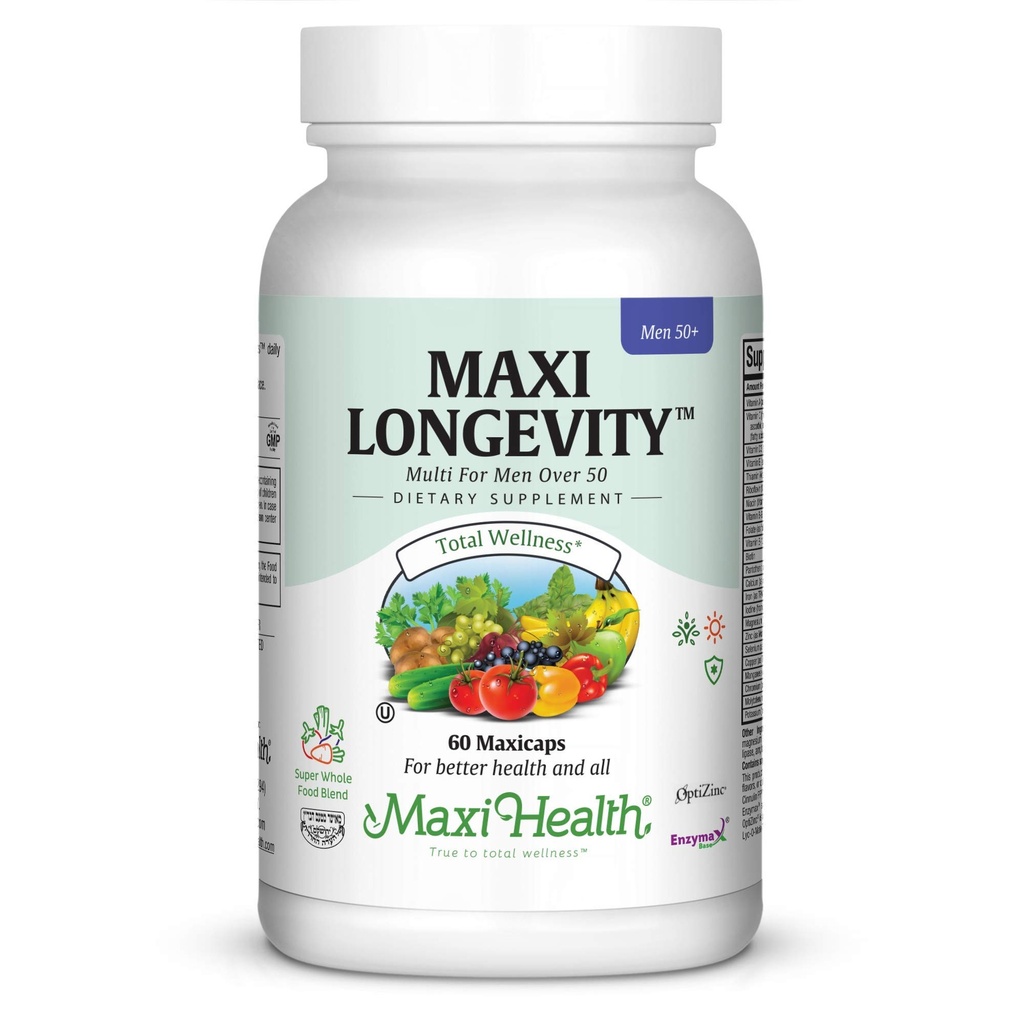 Multivitamine masculine 50 Plus – Multivitamine quotidienne pour les hommes de plus de 50 ans avec vitamine B12, A, D, C, Zinc, Magnésium et plus – Énergie, Immune et soutien cardiaque Hommes Multivitamines - Non-OGM – 60 Capsules