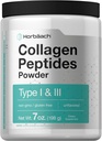 Horbäach Collagen Peptides Poudre 7 oz de type I et III de protéines multicollagènes et acides aminés non aromatisés