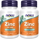 MAINTENANT Aliments suppléments, zinc (gluconate de zinc) 50 mg, soutient les fonctions enzymatiques*, support immunitaire*, 100 comprimés (paquet de 2)