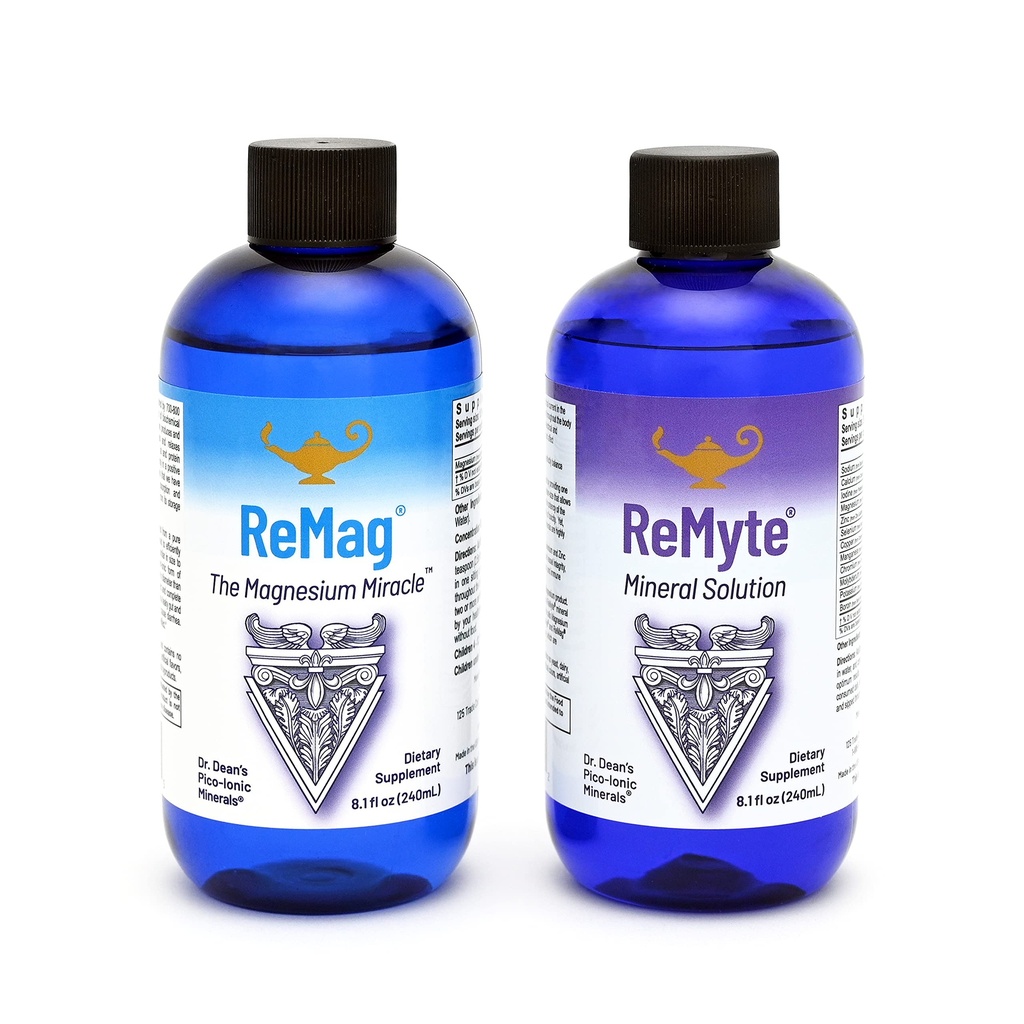 RnA ReSet ReMag & ReMyte – Bundle de supplément de magnésium liquide et multi-minéraux, 8.1 Fl Oz chaque (2-pack)