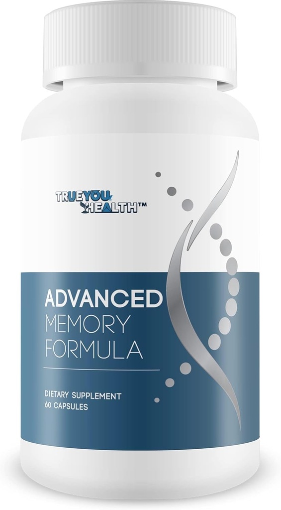 Formule de mémoire avancée - par True You Health - Notre meilleure formule de mémoire et de cerveau - formulé avec Ginkgo Biloba et d'autres ingrédients de qualité supérieure pour la performance cognitive, la concentration et la clarté