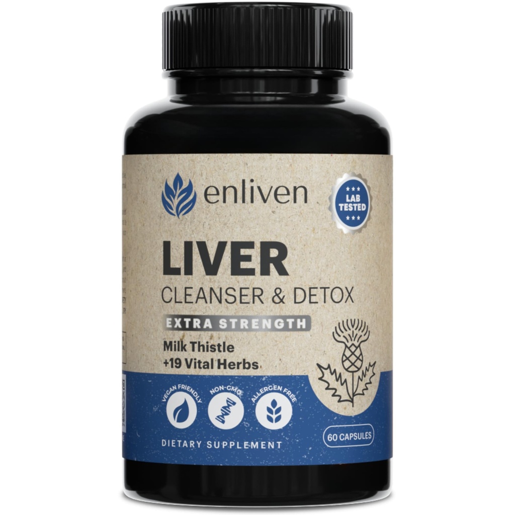 Nettoyer le foie Détox et réparer Capsules 60 Capsules Veggies Support naturel du foie avec le chardon, le dandelion et l'artichaut