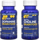 STACKS NATURELS Dopamine et acétylcholine Bundle alimentaire pour le cerveau - Soutient la force mentale et la fonction cognitive* - 120 Capsules totales