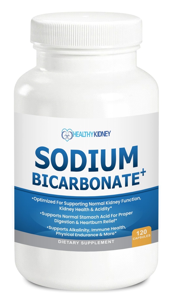 Bicarbonate de sodium biologique Alkaline 650 mg Capsules - Rein Support amélioré, Neutralisant de l'acide estomac avec des superaliments alcalinisants, Immune & Sport Performance Aid, Antiacide à action rapide – 120 capsules