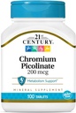 Picolinate de chrome du 21e siècle 200 mcg 100 Tabs
