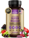 Capsules Bio Super Maqui Berry - Superfood Powder - Extrait de baies d'eau, canneberge, grenade, açai - Support des yeux et des dents secs, Santé Gut, Peau - 60 Capsules Vegan, Non OGM, Supplément sans gluten