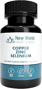 New World Health Brands Cuivre Zinc Sélénium (5mg, 40mg, 200mcg) 3 en 1 Blend.