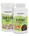 NaturalSlim Digestive Health Bundle – Good Flora & Helpzymes - Potent Probiotiques et puissants enzymes digestives pour une meilleure digestion et absorption des nutriments alimentaires