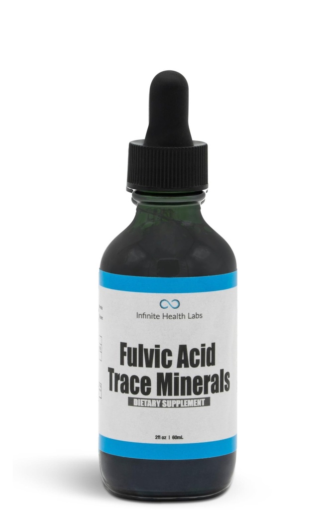Supplément aux minéraux traces d'acide fulvic - 169 portions - Acides humiques gouttes liquides électrolytiques multiminérales - Extrait biodisponible