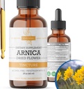 Extrait liquide d'Arnica – Sans alcool, végétalien, soutient la récupération musculaire et le confort articulaire, la teinture à absorption rapide, fabriqué aux États-Unis – 2 Fl Oz