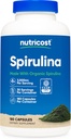 Nutricost Spirulina 3,000mg, 180 Capsules pour 30 portions - CCEF certifié avec Spiruline biologique, sans gluten, végétarien