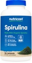 Nutricost Spirulina 3000mg, 180 Capsules pour 30 portions - CCEF certifié avec Spiruline biologique, sans gluten, végétarien