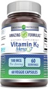 Formules étonnantes Vitamine K2 Menaq7 MK7 Supplément de 100 mg/kg Capsules de légumes non-OGM