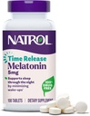 Natrol Melatonin 5 mg de libération dans le temps, supplément alimentaire pour minimiser les réveils, aide au sommeil nocturne, 100 comprimés, jusqu'à 100 jours d'approvisionnement