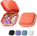 Petite Pill Case, Pill Box, Conteneur de Pill de Voyage, Portable, Pocket Pill Case pour Purse, Mini Pill Organisateur pour la Médecine, Mignon 5 Couleurs (Rouge)