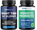 MAV NUTRITION Night Time Gras Burner Capsules et Probiotic & Prebiotic Capsules.
