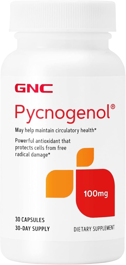 GNC Pycnogenol 100mg Supplément, soutient la santé circulatoire, 30 portions