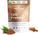 Sprout Living Protéine épique, Protéines végétales et superaliments Poudre, Chocolate Maca Poudre de 20 grammes de poudre de protéines organiques, végétalien, non laitière, non-OGM, sans gluten, faible sucre (1 livre, 12 portions)