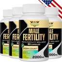 Suppléments de fertilité pour les hommes, Vitamines prénatales masculines - Nombre optimal de sperme, Motilité et Force, Suppléments de fertilité masculine de 2000MG avec racine de maca, Zin & Folate pour la conception - Packs de 4