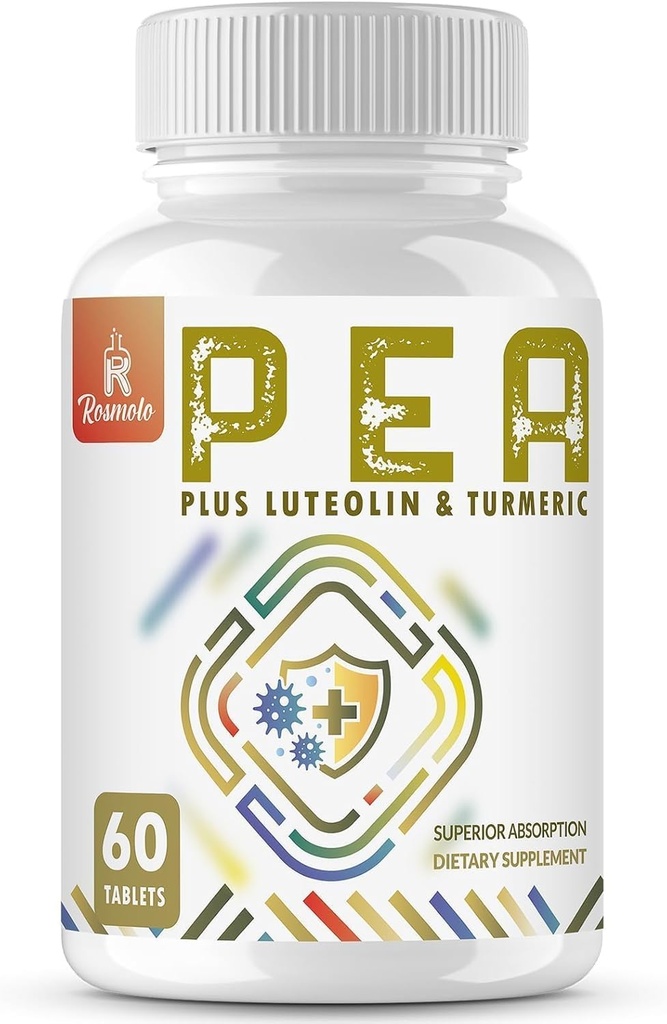 1500 MG Palmitoyléthanolamide avec Luteolin 98% & Turmeric, Haute Absorption, Supplément de pois micronisés pour la gestion des troubles - USA Made - 60 comprimés