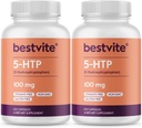BESTVITE 5-HTP 100mg (240 capsules) (120 x 2) - Pas de stéarate - Pas d'agents de débit - Non OGM - Sans gluten