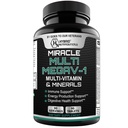 MEGAV-1 Multivitamine, Superfood et Minéraux - Multivitamine quotidienne avec probiotiques, Enzyme digestive, Complexe Champignon pour la Santé cardiovasculaire, Soutien immunitaire, Énergie et Stamine - 90 comprimés