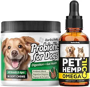 Huile de Hеmp pour chiens - Omega 3,6,9 pour peau + probiotiques Chews pour chiens