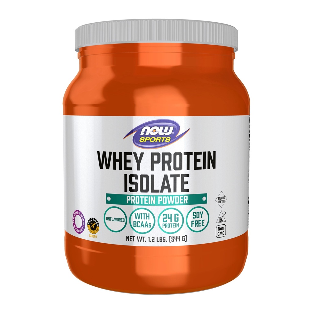 MAINTENANT Aliments Sports Nutrition, Isolation des protéines de lactosérum, 25 g Avec BCAA, Poudre non aromatisée, 1,2-Pound