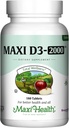 Maxi Health Kosher Vitamine D3 2000IU - Suppléments de vitamine D très absorbants pour une réponse immunitaire saine, Absorption de calcium, Santé des dents et des os - D3 Vitamine 2000 UI -180 comprimés