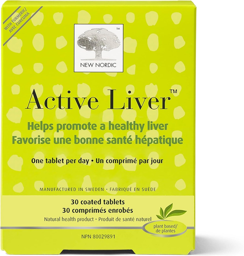 NEW NORDIC Active Liver 30-Day Supply, Daily Liver Supplement, Milk Thistle, Artichoke & Turmeric, 30 Tablets (Pack of 1)