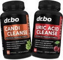 DR. BO Candi Uric Acid Cleanse Support - Suppléments à base de plantes d'origan et de rein pour les femmes et les hommes - Extra Strength Uric Acid Flush Purge Capsules & Oral ControlProbiotique Complex Cleanser