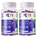 Animaux de compagnie Purest Glucosamine Chondroitin Gummies avec MSM & Elderberry Extra Strength - Joint Support, Antioxydant Immune Support Supplément pour Adultes, Hommes et Femmes.(2 Pack) Blueberry