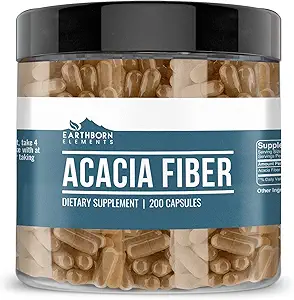 Éléments terriens Acacia Fibre 200 Capsules, pures et non diluées, sans additifs