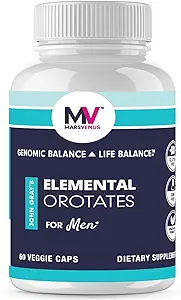 MARS VENUS Supplément anti-stress avec Lithium Orotate Ashwagandha Safran Berberine Rhodiola Bacopa Fulvic Minerals - Elémental Orotates Mood Support Capsules pour hommes - 60 Comte