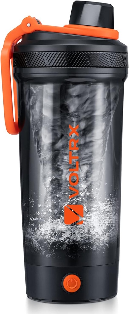 Bouteille de mélangeur de protéines électrique VOLTRX - tasse de mélangeur rechargeable USB pour Shakes et substituts de repas, Tritan sans BPA, 24oz