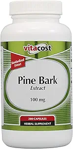 Extrait d'écorce de pin Vitacost - Standardisé à 95 % OPC -- 100 mg - 200 capsules