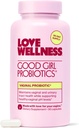 Love Wellness Good Girl Probiotics (en anglais seulement) Femmes Vaginal Health & pH Balance Supplement (en anglais seulement) Probiotic 9-Strain pour le trac urinaire, la levure, l'odore et l'Immune Support (en anglais seulement) 90 CT, 90 jours