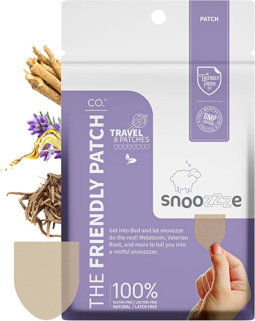 Patches Snooze, le patch amical Snooze Patch, 8 Patches, Wellness Travel Essentials Patch