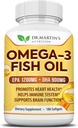 Omega 3 Huile de poisson 3750mg Triple Strength EPA 1200mg + DHA 900mg Acides gras.